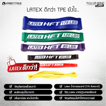ยางยืดออกกำลังกาย HOMEFITTOOLS 35-85 ปอนด์ สีม่วง LATEX_2